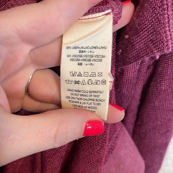 We the Free- Free People- Purple Affogato Hacci Linen Blend Tunic Popover, Small - Picture 12 of 14